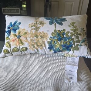 Pier 1 Imports Floral Embroidered Accent Pillow